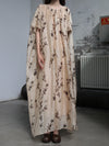 INTO THE EAST 25 Autumn/Winter Silk Hemp Flower Shadow Dress ITE-E1DGSS011KT21DS-QKQ Light Khaki
